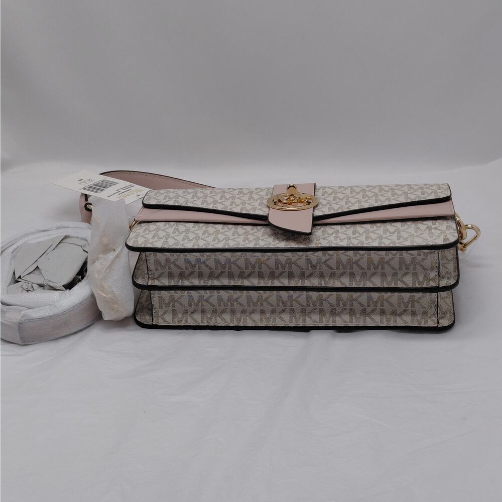 Michael Kors Logo Shoulder Bag Handbag Purse Wedding Party Quiet Luxury Coquette - Picture 9 of 14